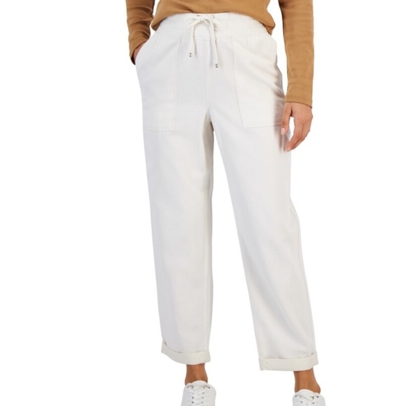Tommy Hilfiger cuffed pull on twill pants white - Picture 1 of 4